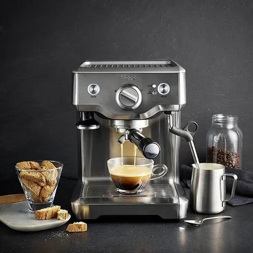 Sage The Duo Temp Pro Ready For Sale with Coffee Pouring