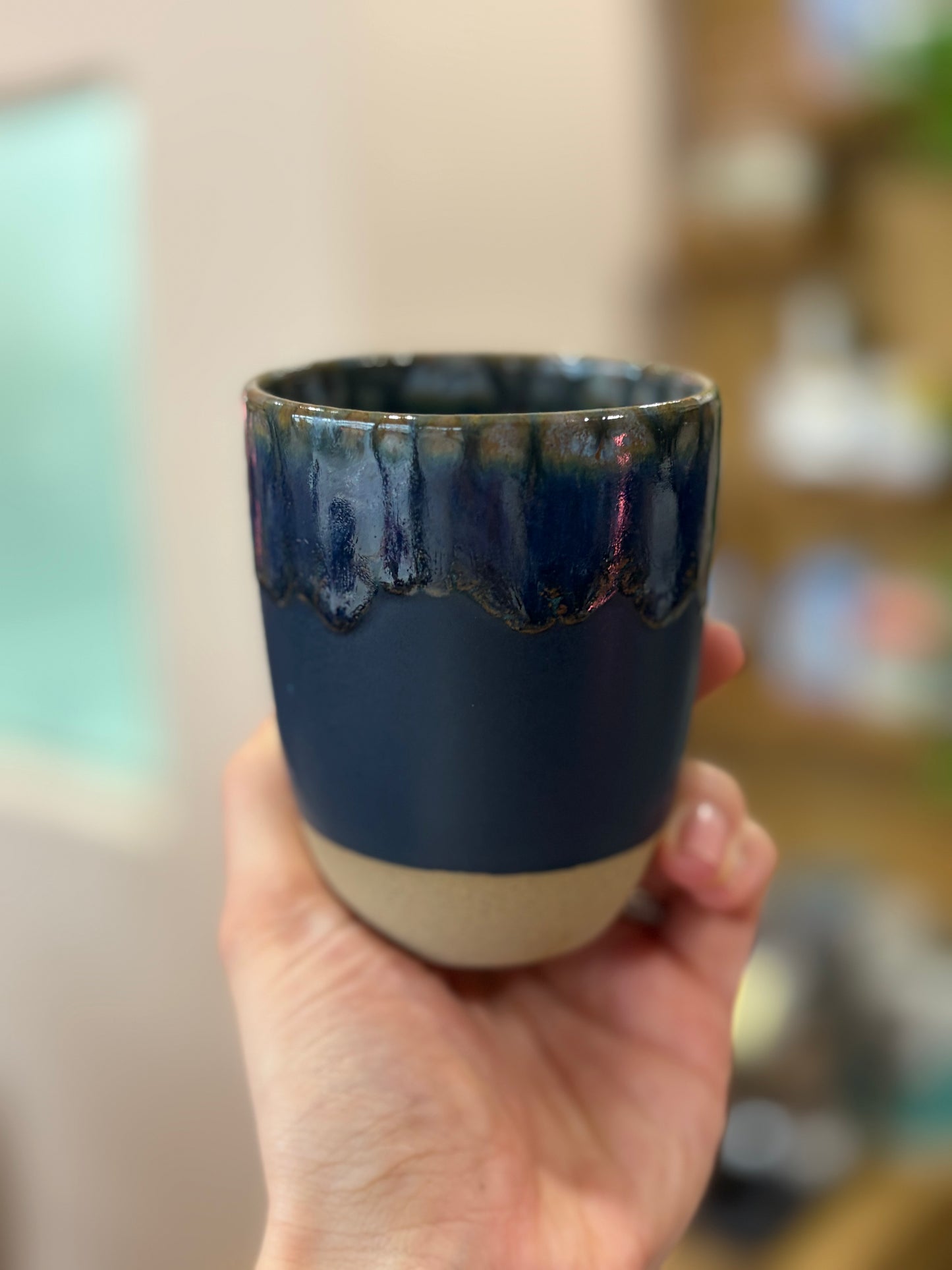 Ocean Tide Cappuccino Cup – Handcrafted Ceramic 200ml
