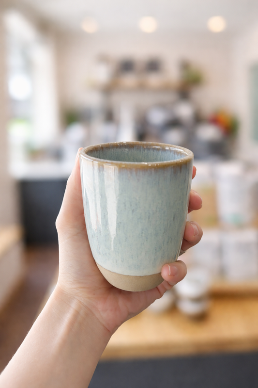 Aqua Drift Cappuccino Cup – Handcrafted Ceramic 200ml