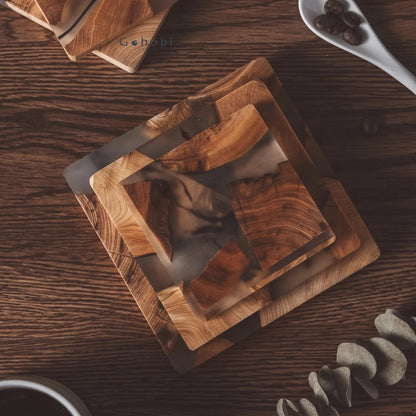 Wood and Resin Coasters perfect for a coffee cup or two