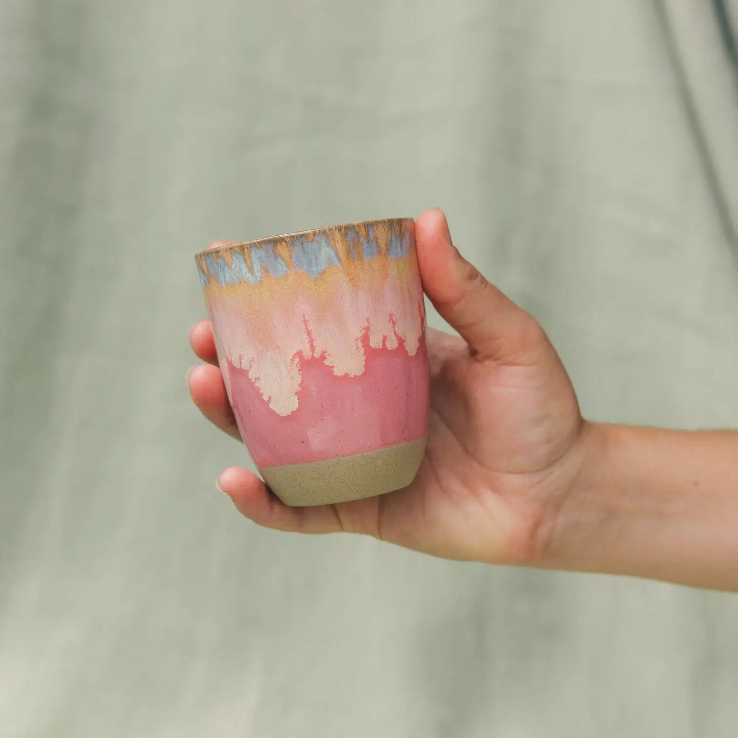Sunset Blush Cappuccino Cup – Handcrafted Ceramic 200ml