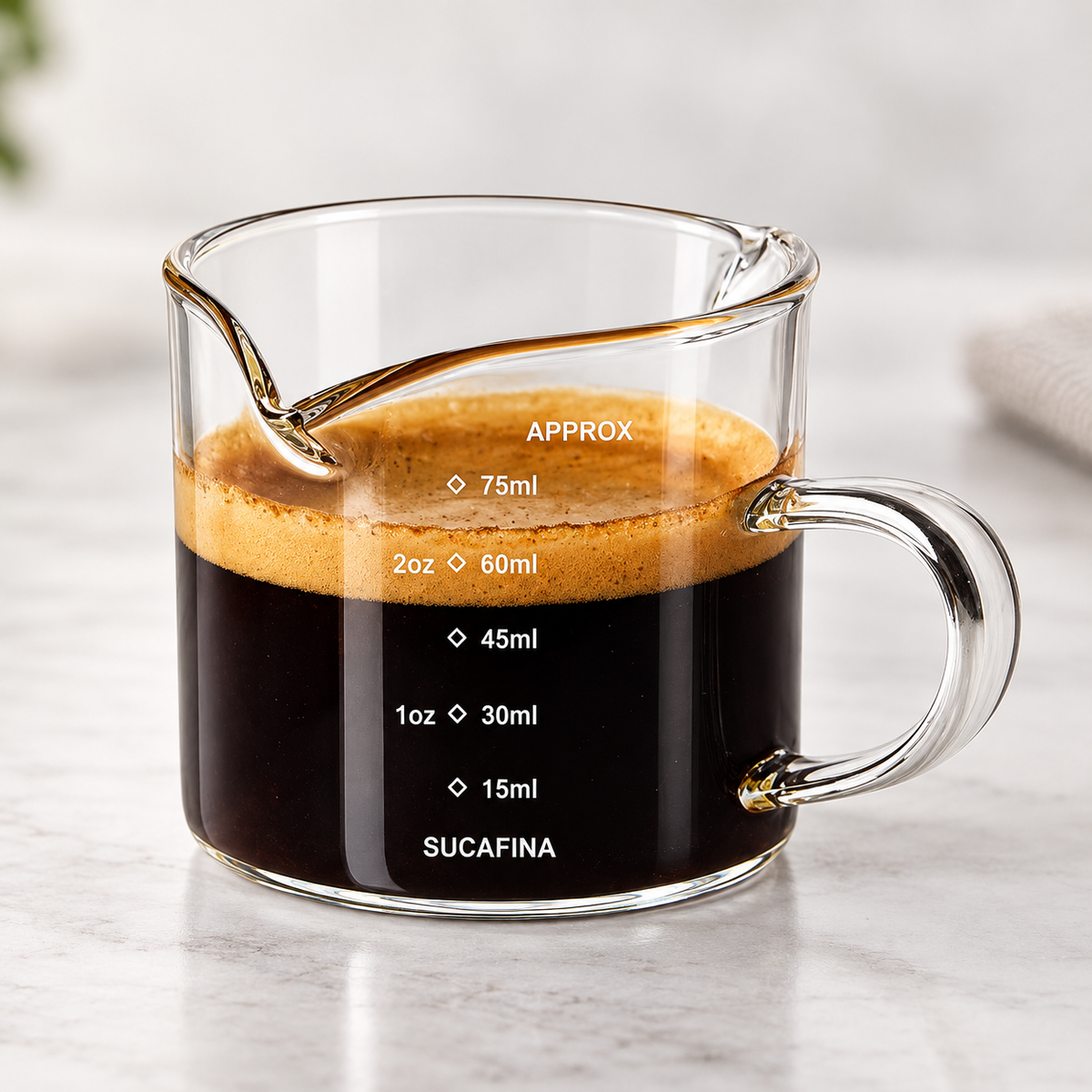Double-Spout Espresso Measuring Glass